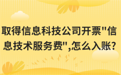 取得信息科技公司开票"信息技术服务费",怎么入账?